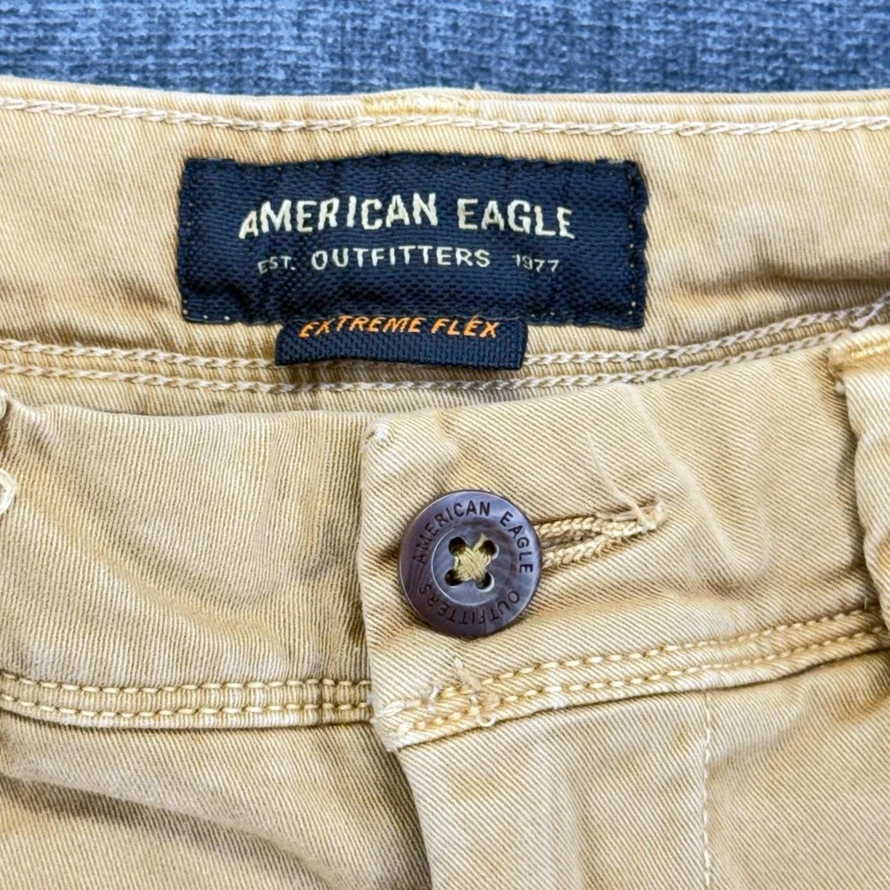 American Eagle Chinos Mens 32x30 Tan Cotton Slim Extreme Flex Pants